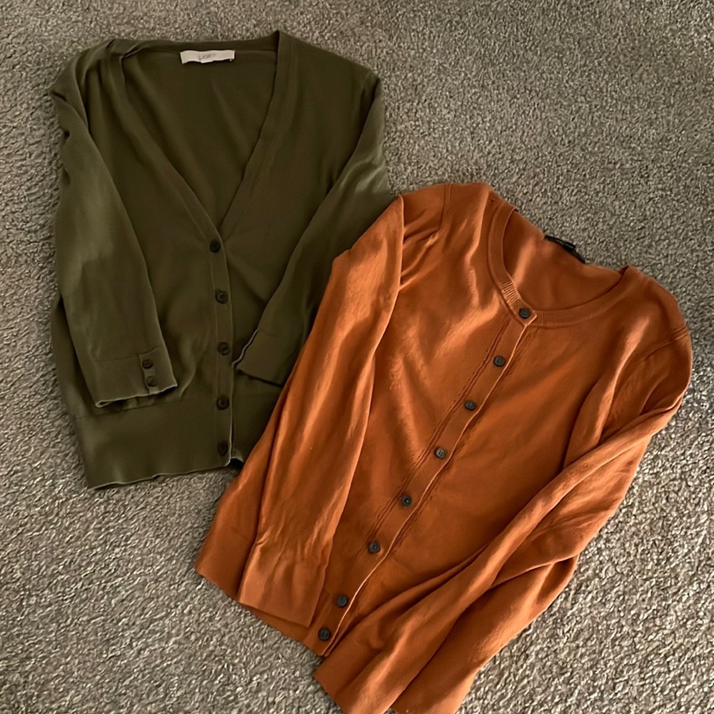Set of two cozy cardigans - Loft and Banana Republic